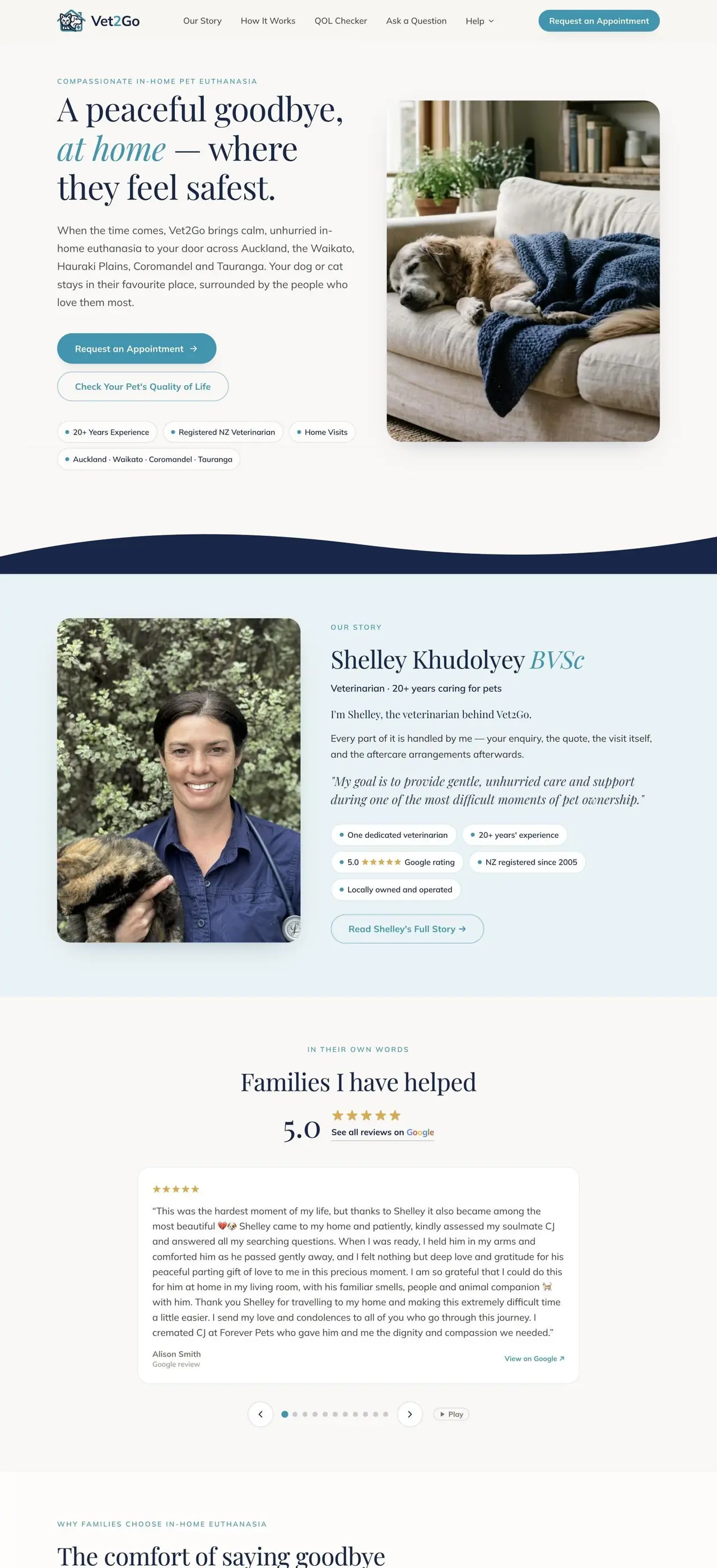 Vet2go website homepage designed by Keyturn Digital, shown on a laptop